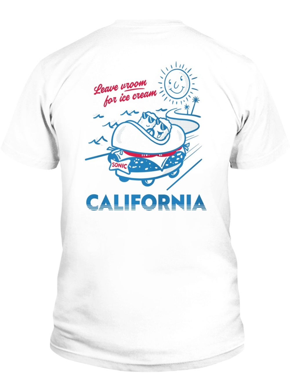 Sonic California White Graphic T-Shirt S